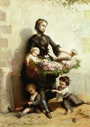 Vendeuse de fleurs victorienne